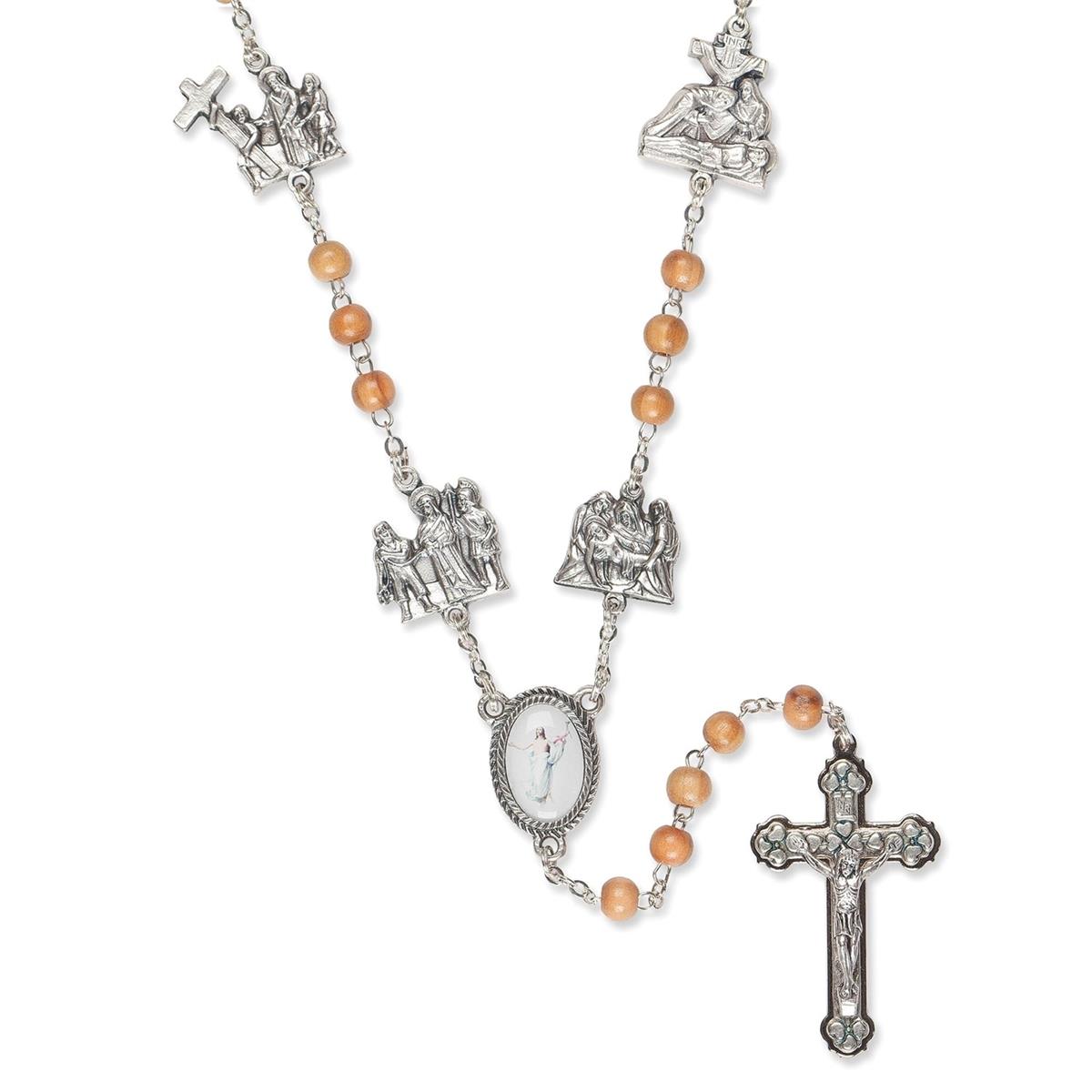 24"L LENTEN JOURNEY ROSARY INCLUDES VELVET BOX