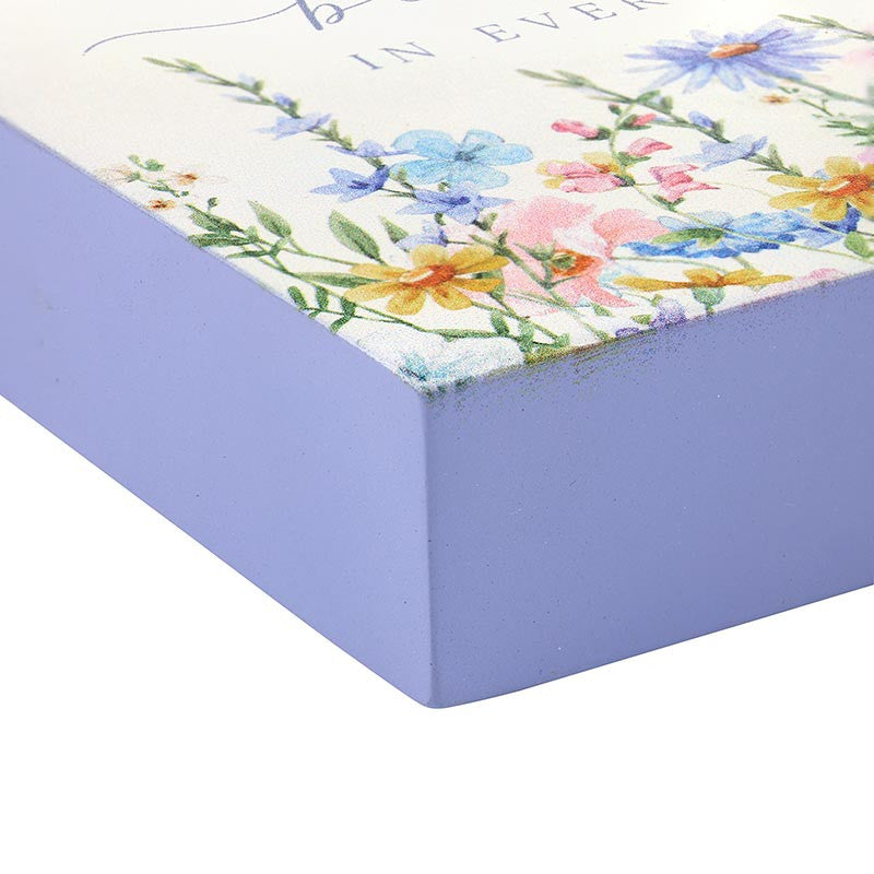 Worthy Wildflowers Word Block - Find Beauty