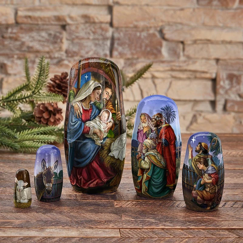 Five-Piece Nesting Nativity Set