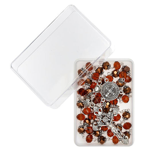 Sun Crystal Rosary - Saint Benedict
