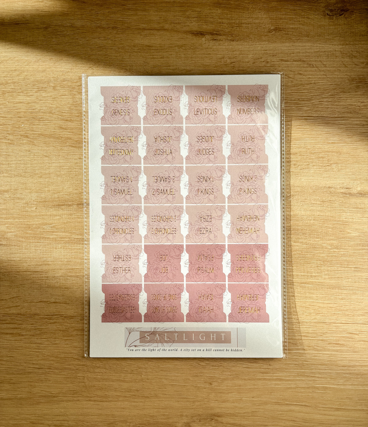 Bible Tabs — Rose Floral (2) + Gold Foil (Matte-Coated)