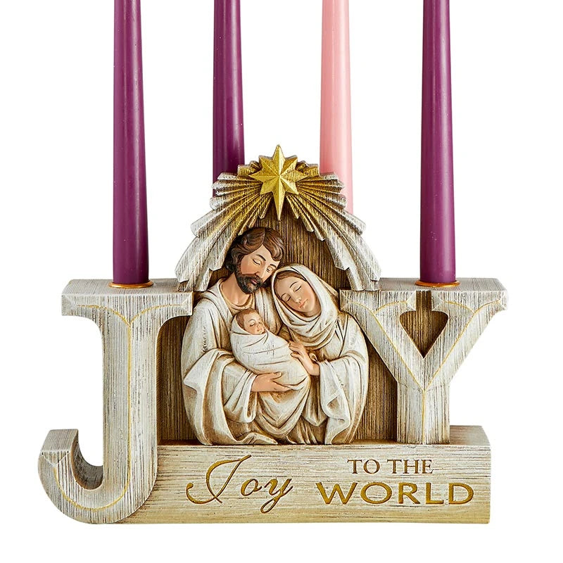 Joy to the World Nativity Candleholder