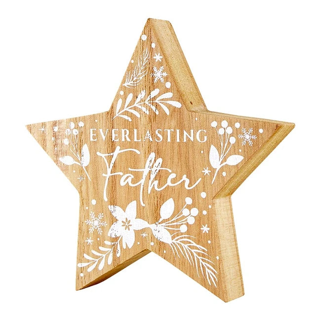 Wood Stars - Names of Jesus - 4 PK