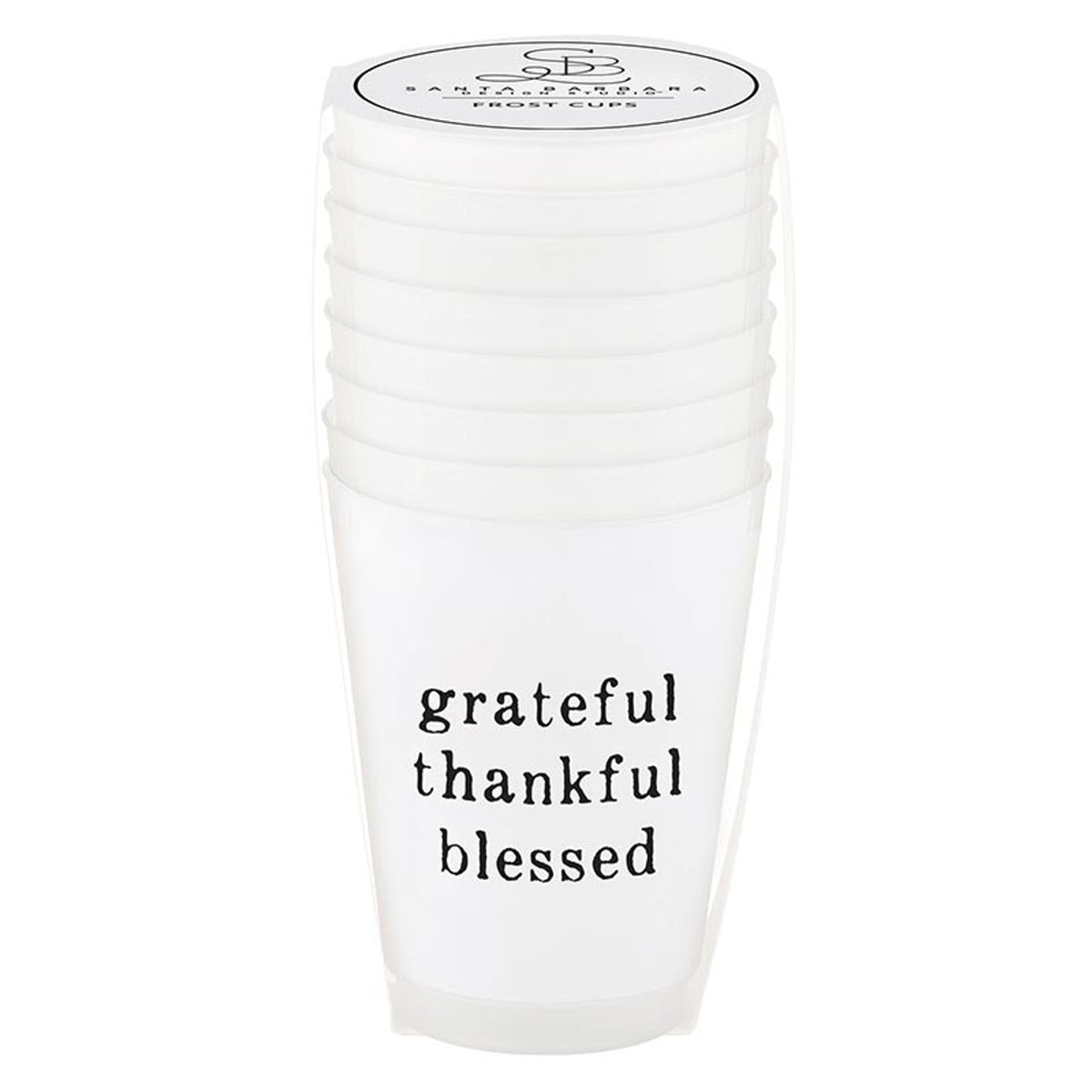 Frost Cups - Grateful Thankful Blessed - Set of 8