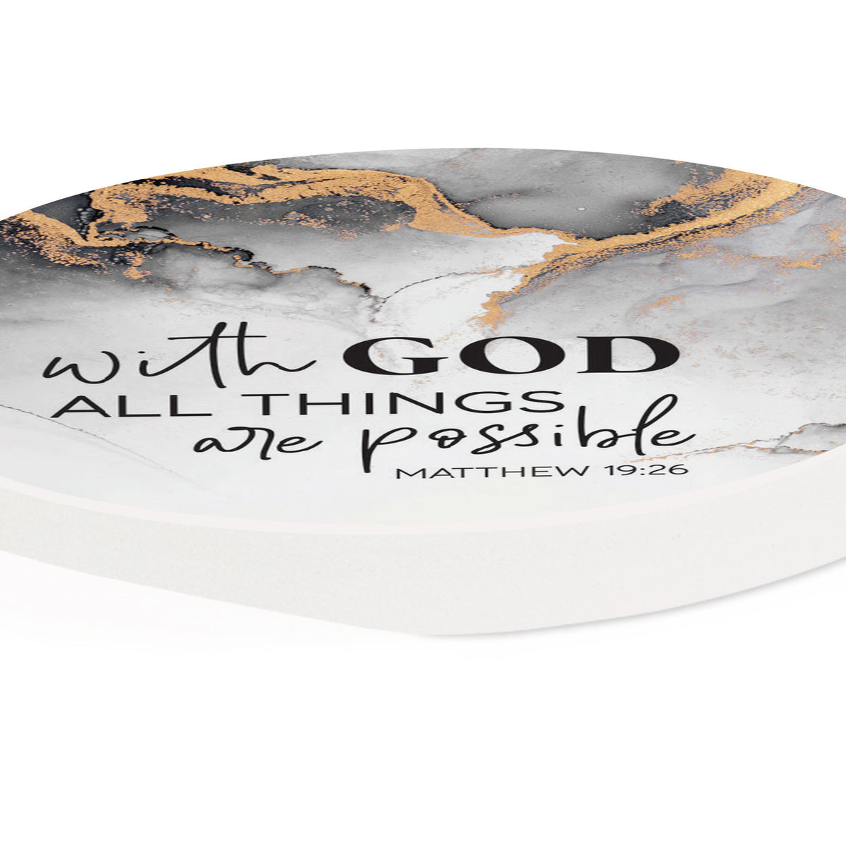 Ceramic Car Coaster - With God All