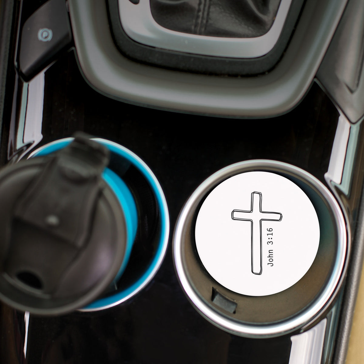 Ceramic Car Coaster - John 3:16