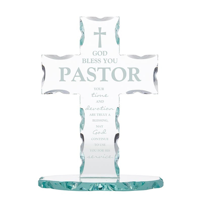 Pastor Appreciation Standing Glass Cross
