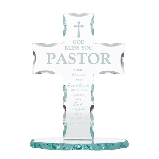 Pastor Appreciation Standing Glass Cross