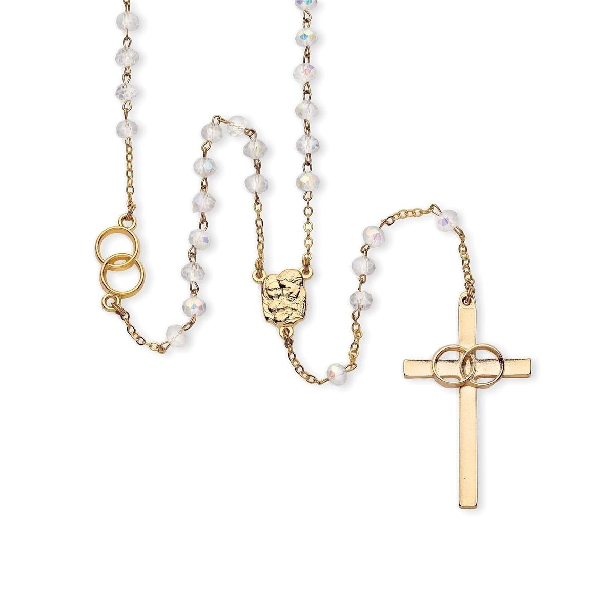 20.5"L WEDDING ROSARY GOLD IN VELVET BOX