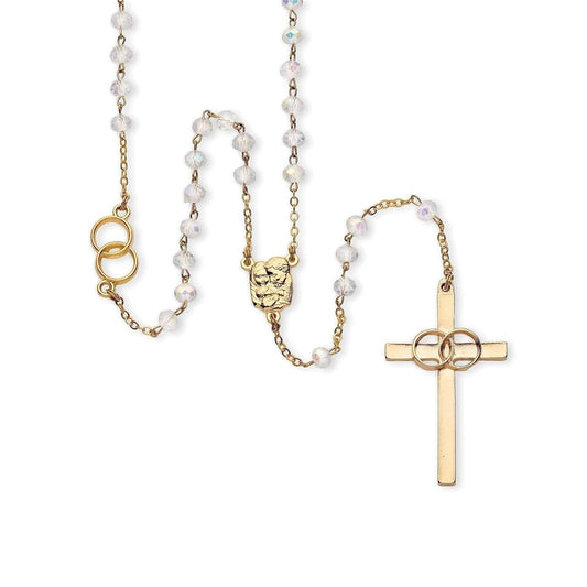 20.5"L WEDDING ROSARY GOLD IN VELVET BOX