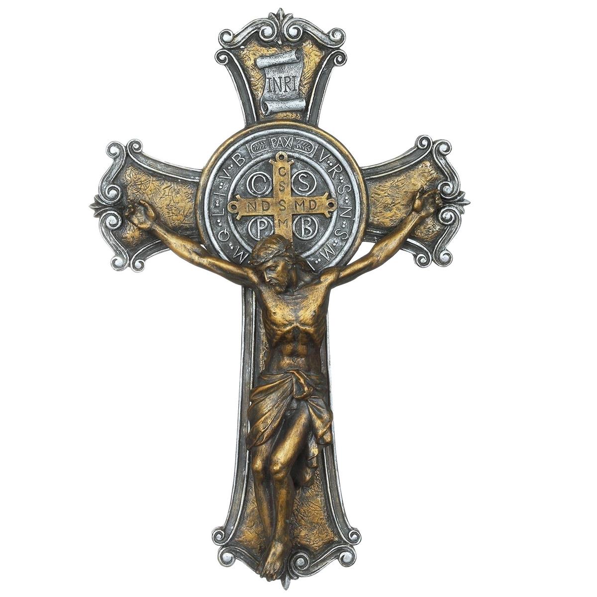 10.25" ST BENEDICT TWO TONE CRUCIFIX