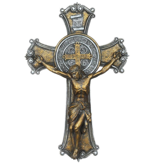 10.25" ST BENEDICT TWO TONE CRUCIFIX