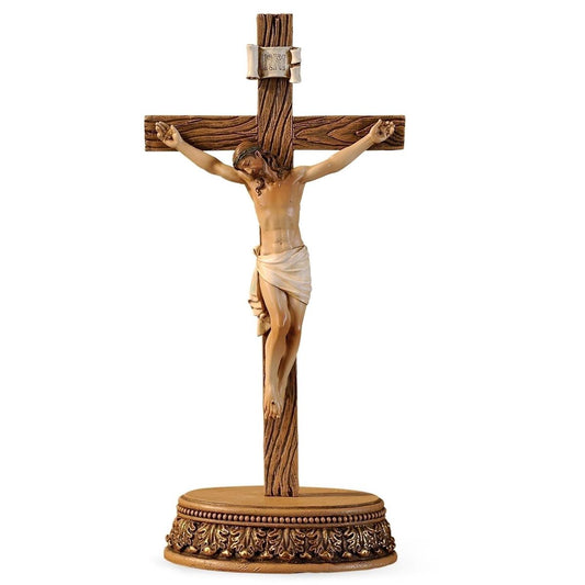 8.5"H 2 PC SET CRUCIFIX W/STAND
