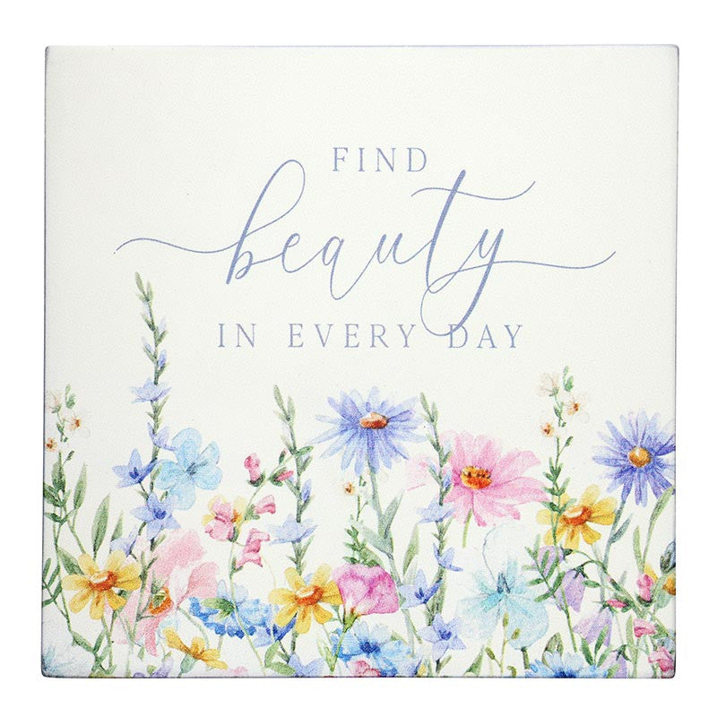 Worthy Wildflowers Word Block - Find Beauty