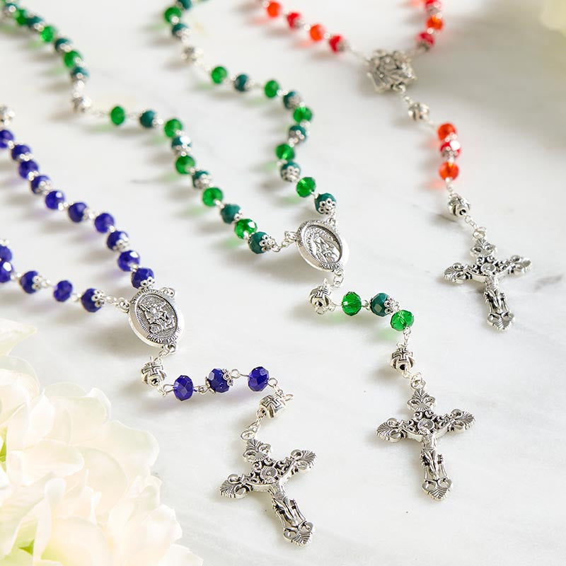 Sun Crystal Rosary - Our Lady of Guadalupe