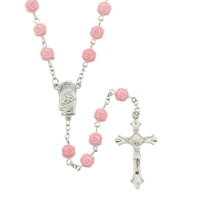 Pink Rosebud Rosary