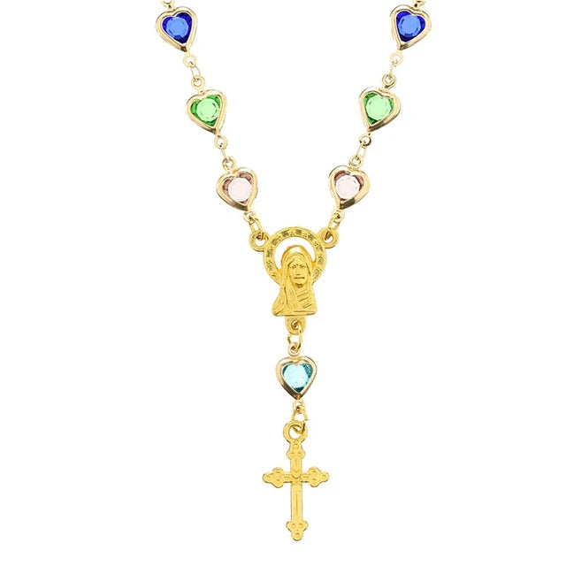 Virgin Mary Rosary Necklace