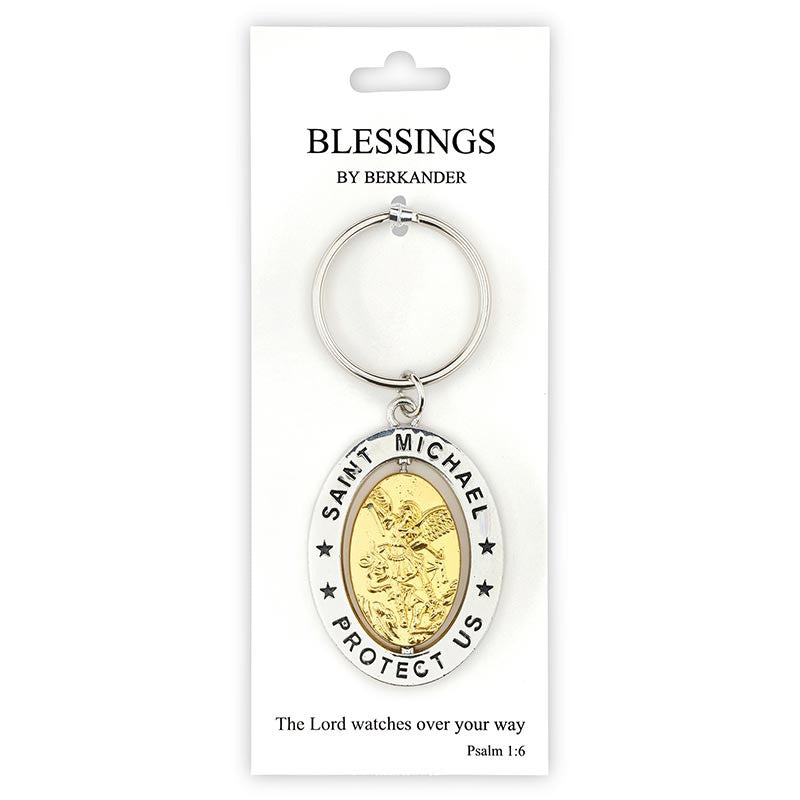 Saint Michael Revolving Key Ring