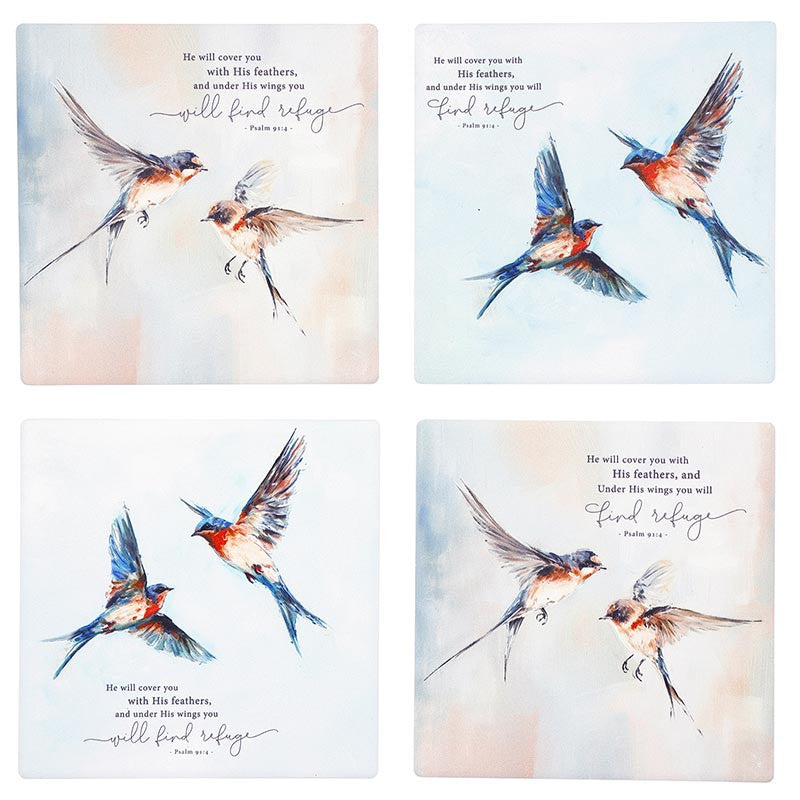 Under His Wing Collection Coaster - 4/pk