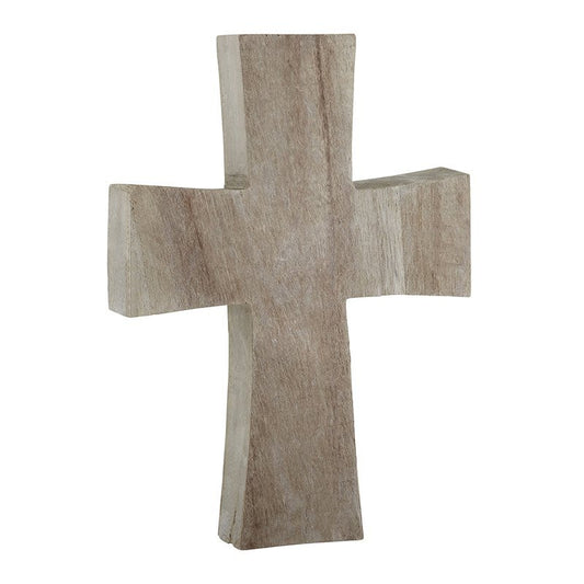 Paulownia Wood Standing Cross - Large - Grey Finish
