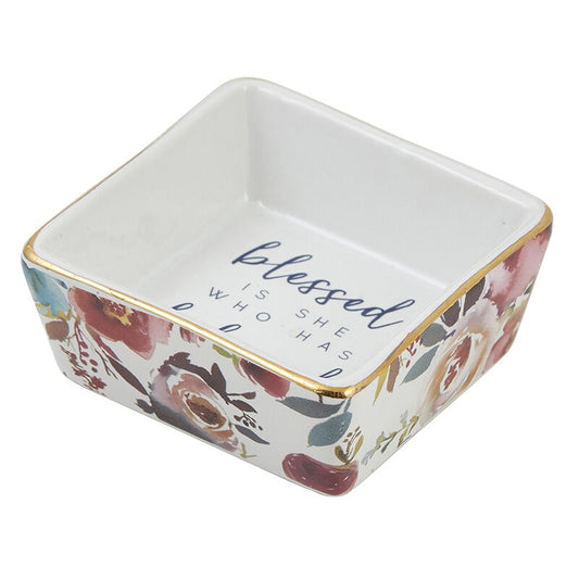 Blessed is She Who Has Believed Jewelry Tray