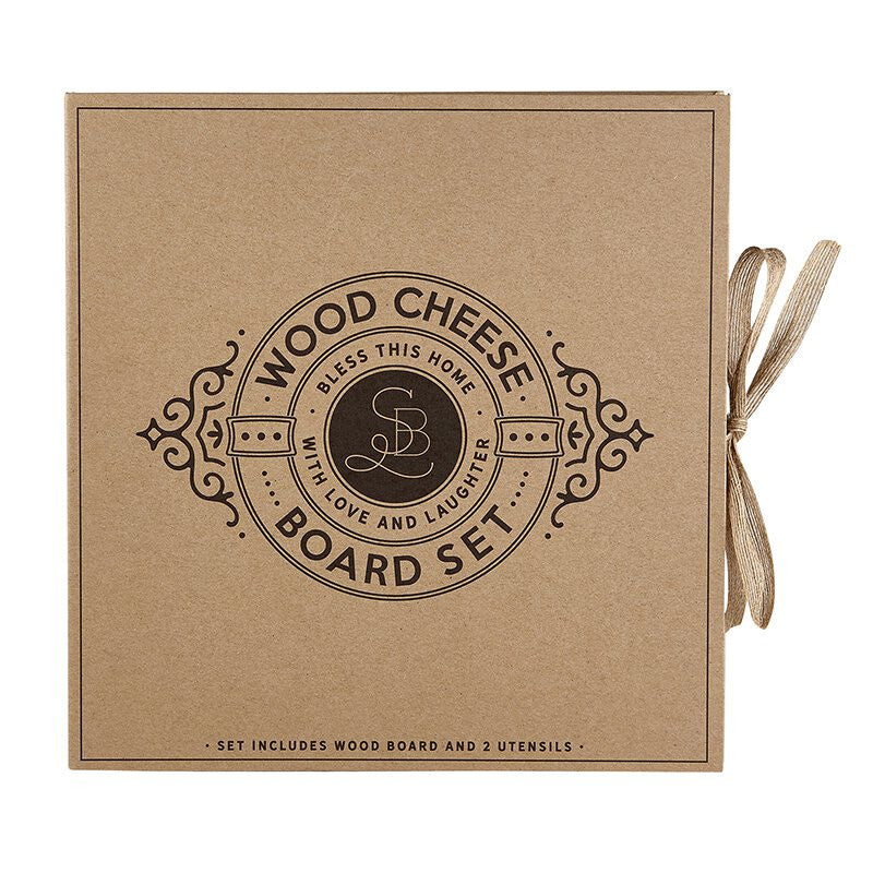 Wood Paddle Cheese Board Set - Bless this Home