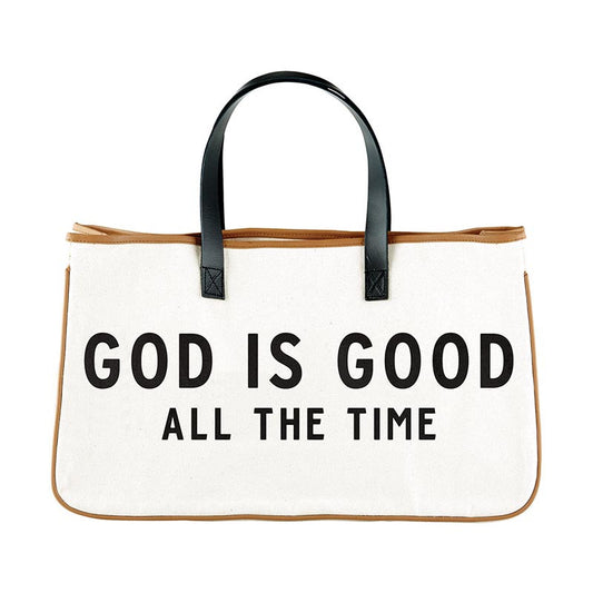 Large Canvas Tote - God is Good All the Time