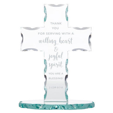 Thank You for Serving Standing Glass Cross