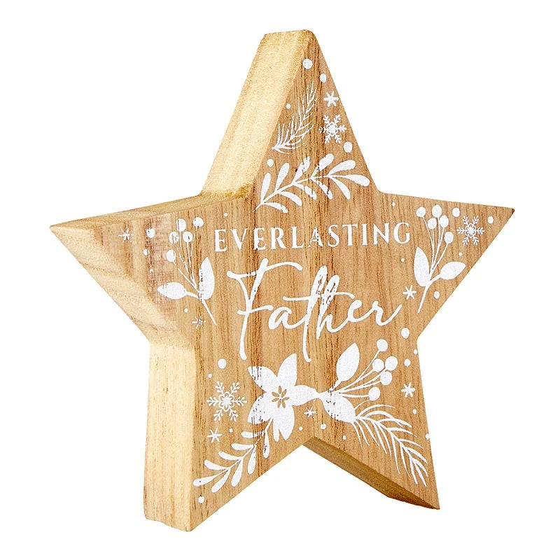Wood Stars - Names of Jesus - 4 PK
