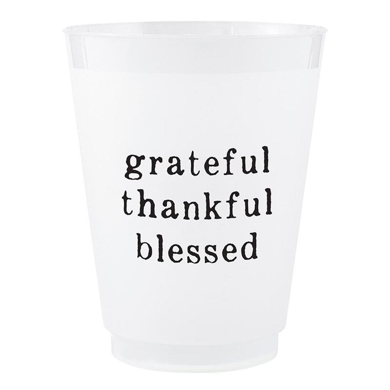 Frost Cups - Grateful Thankful Blessed - Set of 8