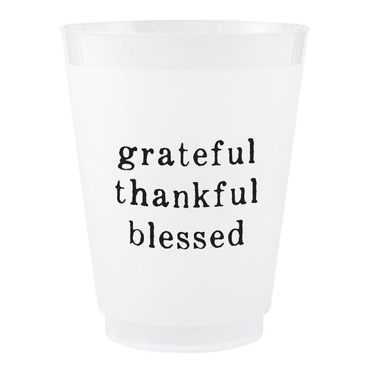 Frost Cups - Grateful Thankful Blessed - Set of 8