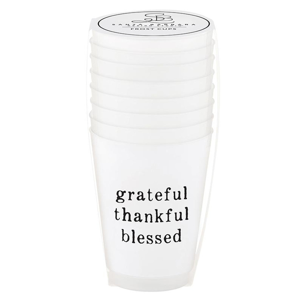 Frost Cups - Grateful Thankful Blessed - Set of 8