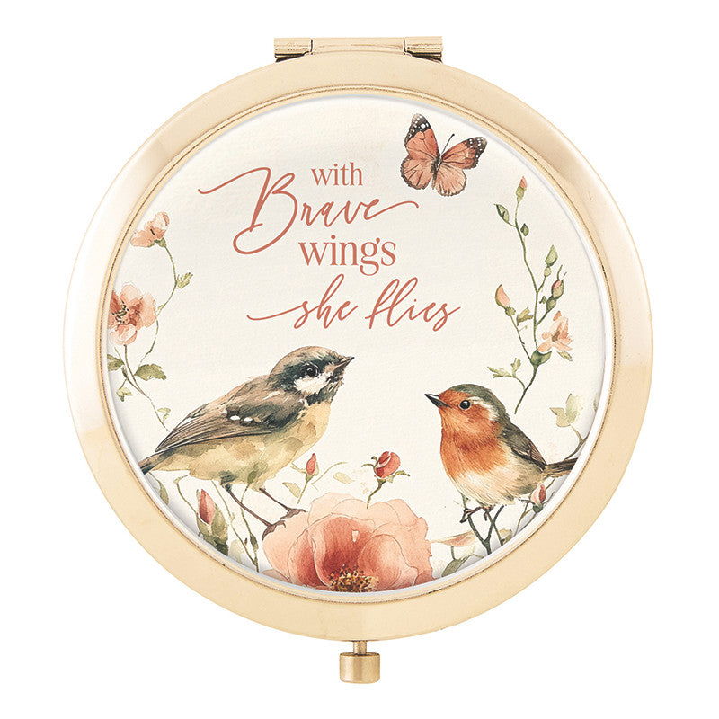 With Brave Wings Compact Mirror