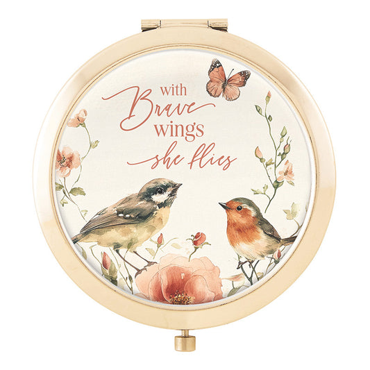 With Brave Wings Compact Mirror