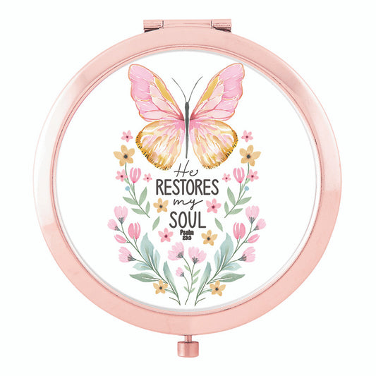 He Restores My Soul Compact Mirror