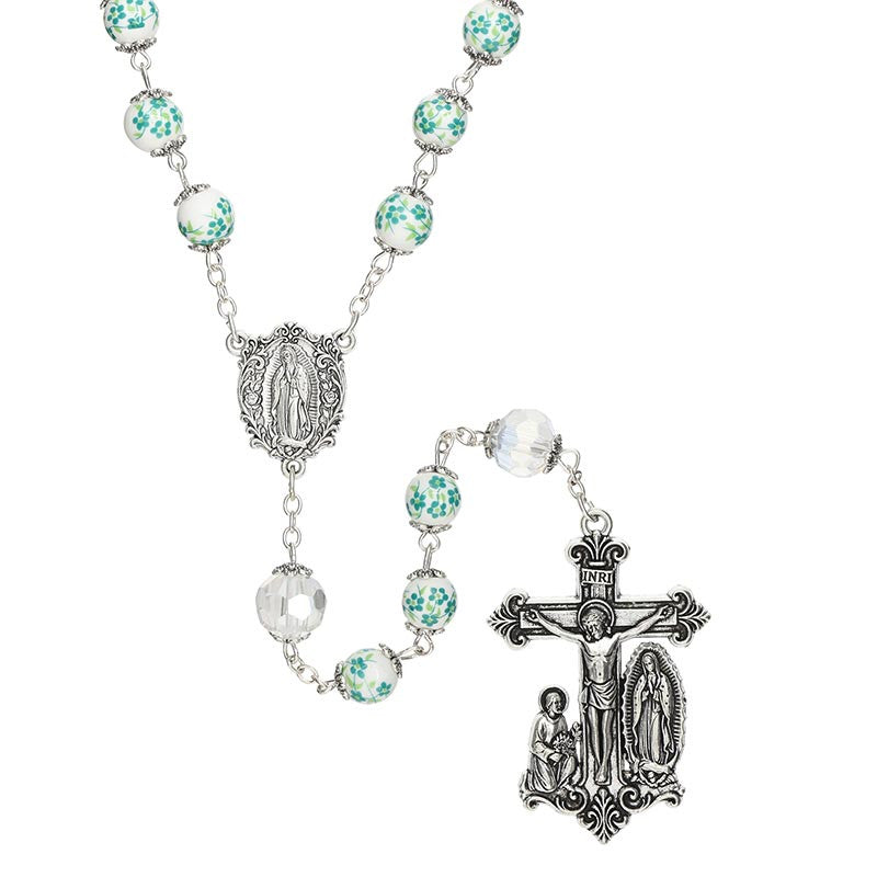 Our Lady of Guadalupe Guilia Signorelli Rosary-  Green Ceramic