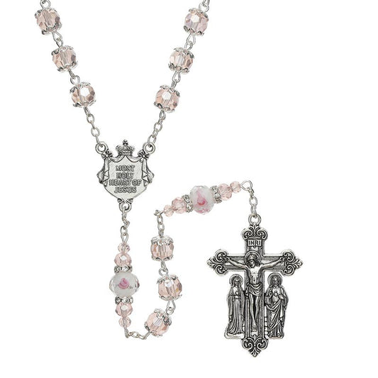 Pink Sacred Heart Guilia Signorelli Rosary