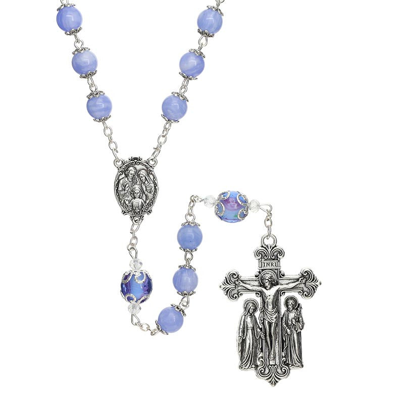 Holy Family Guilia Signorelli Rosary - Aquamarine