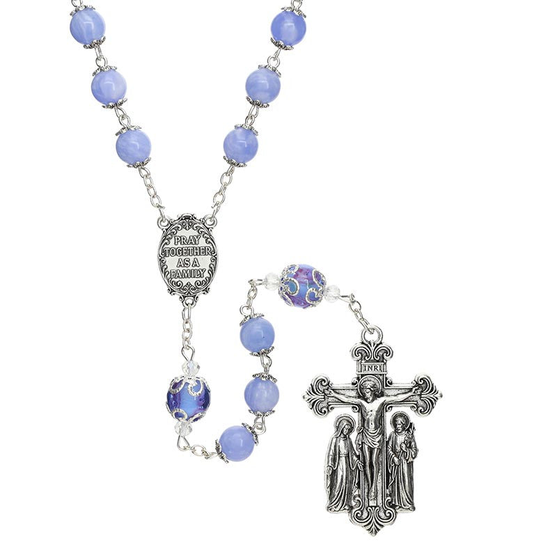 Holy Family Guilia Signorelli Rosary - Aquamarine