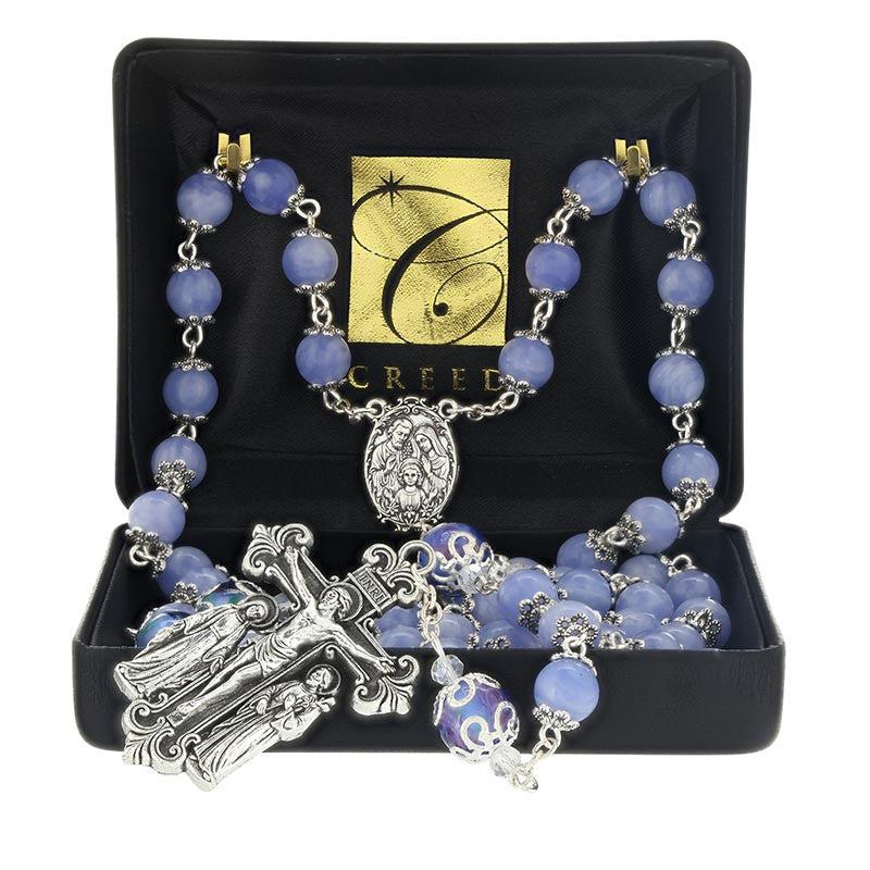 Holy Family Guilia Signorelli Rosary - Aquamarine