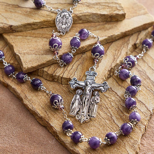 Holy Family Guilia Signorelli Rosary - Purple