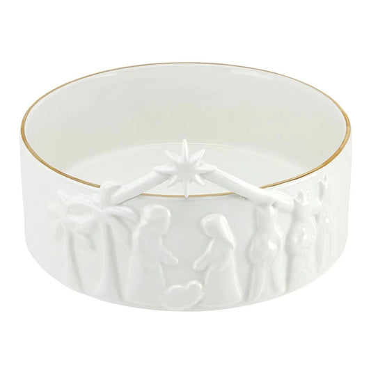 Ceramic Nativity Bowl 8"