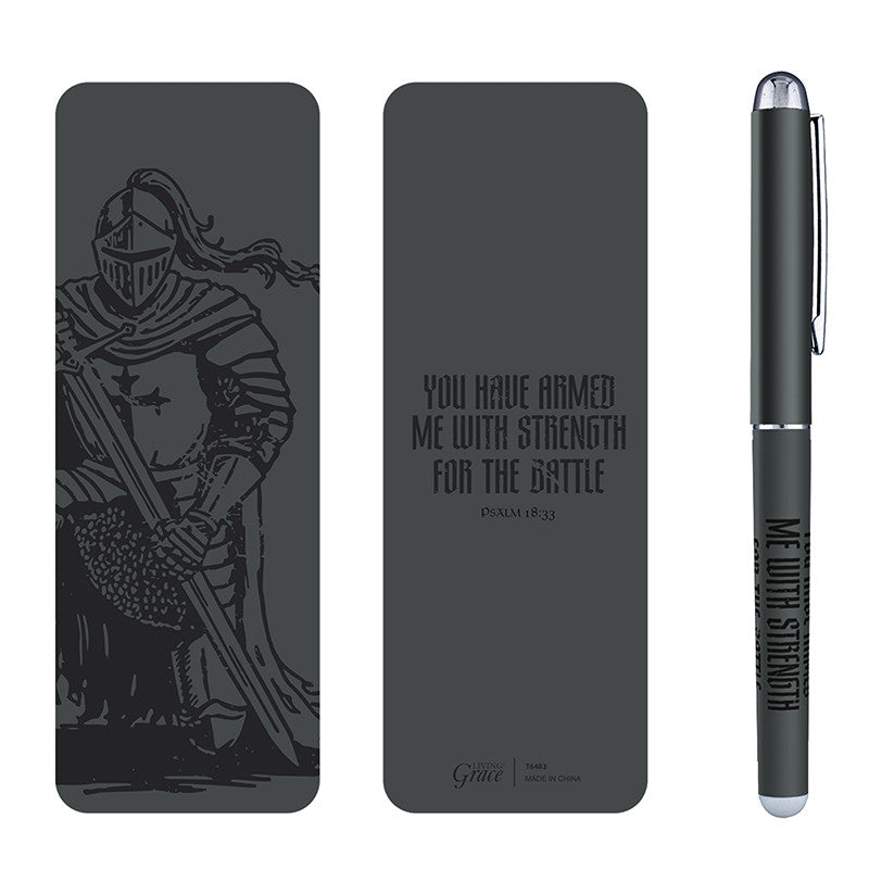 Armored in Strength Pen & Bookmark Set