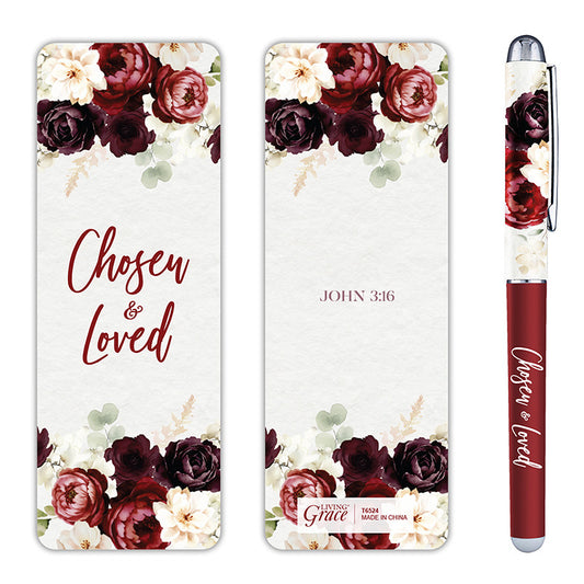 Loved & Chosen Pen & Bookmark Set