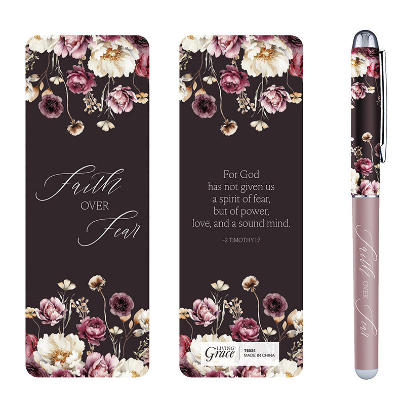 Faith Over Fear Pen & Bookmark Set