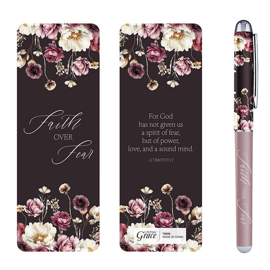 Faith Over Fear Pen & Bookmark Set