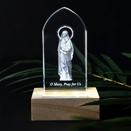 Etched Glass - Mary, Pray for Us