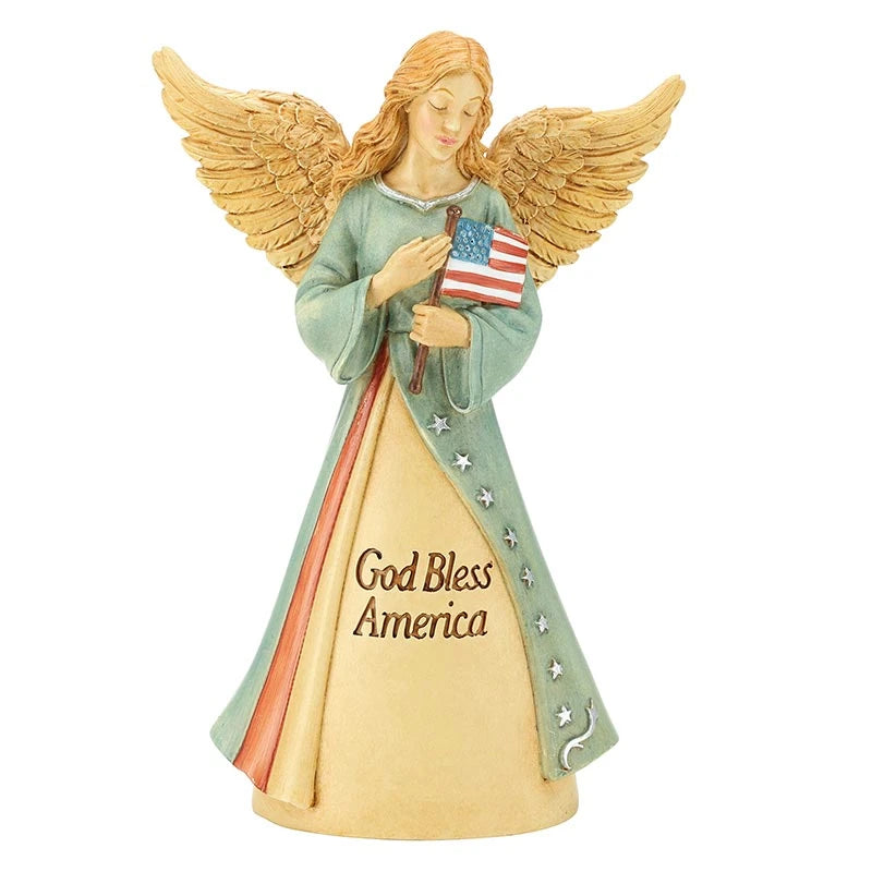 God Bless America Angel Figurine