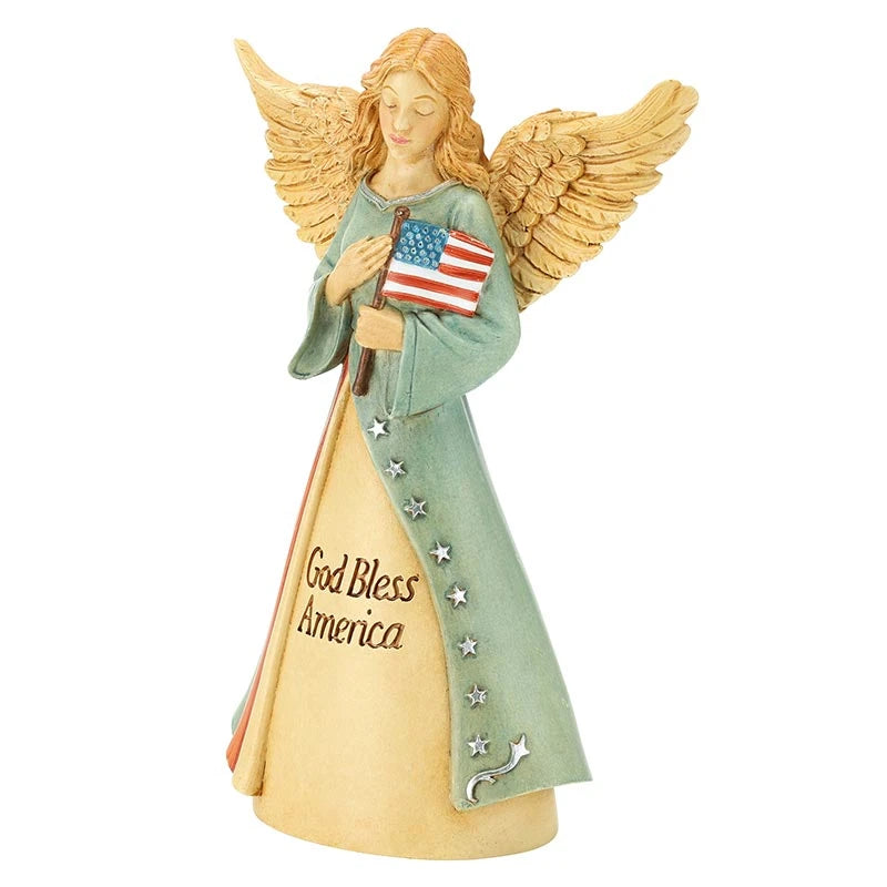 God Bless America Angel Figurine