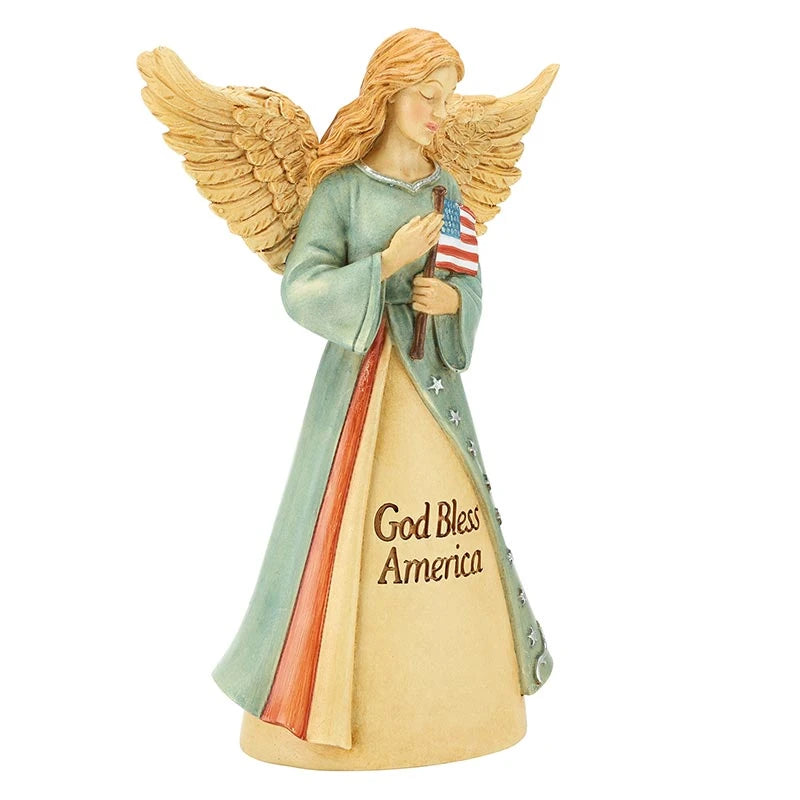 God Bless America Angel Figurine
